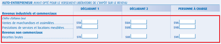 Déclaration des recettes auto-entrepreneur