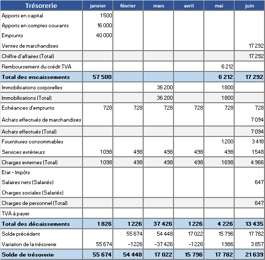 business plan financier budget